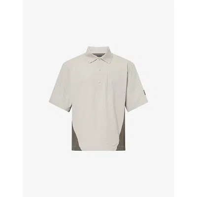 Manors Mens Shooter Branded Stretch-woven Polo Shirt Dune