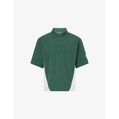 Manors Mens Shooter Branded Stretch-woven Polo Shirt Pine Green Xl