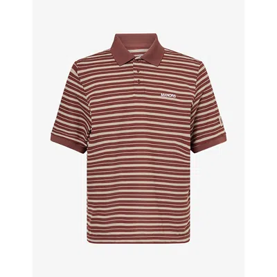 Manors Mens The Goat Woven Polo T-shirt Burgundy In Brown