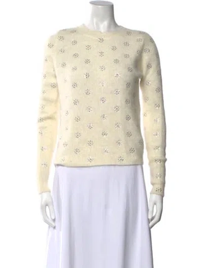 Pre-owned Manoush Angora Floral Print Sweater In Neutrals