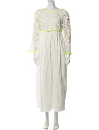 Pre-owned Manoush Bateau Neckline Long Dress In Neutral