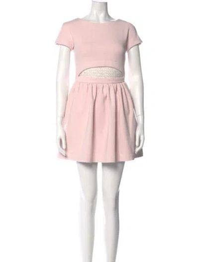 Pre-owned Manoush Bateau Neckline Mini Dress In Pink