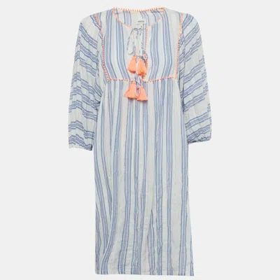 Manoush Blue/white Striped Cotton Loose Fit Dress