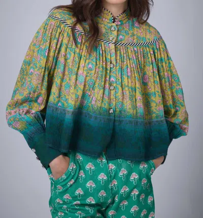 Manoush Bohemian Hindi Top In Kaki In Multi