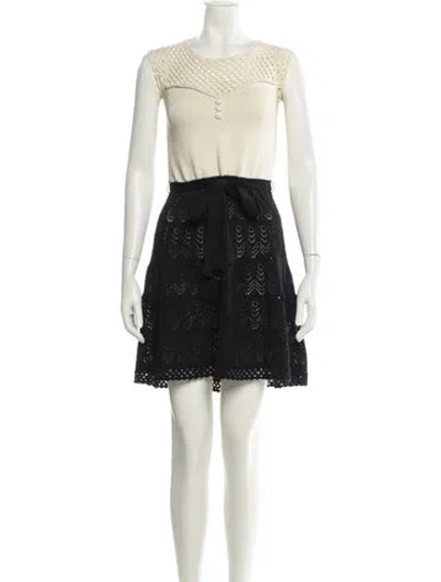 Pre-owned Manoush Colorblock Pattern Mini Dress In Neutral