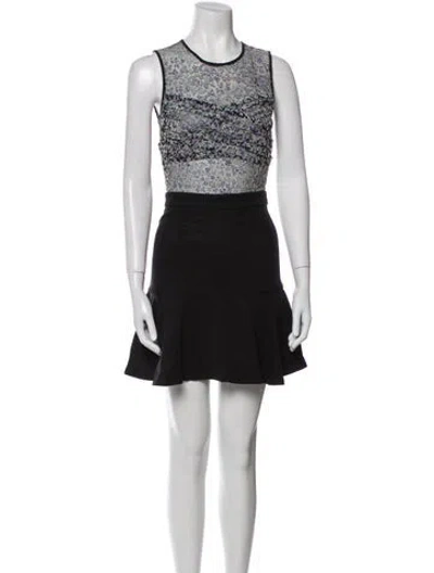 Pre-owned Manoush Crew Neck Mini Dress In Black