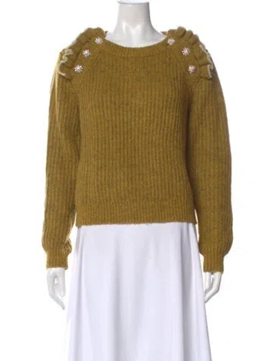 Pre-owned Manoush Crew Neck Sweater In Yellow