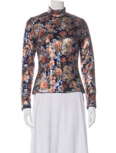 Pre-owned Manoush Floral Print Jacket W/ Tags In Blue