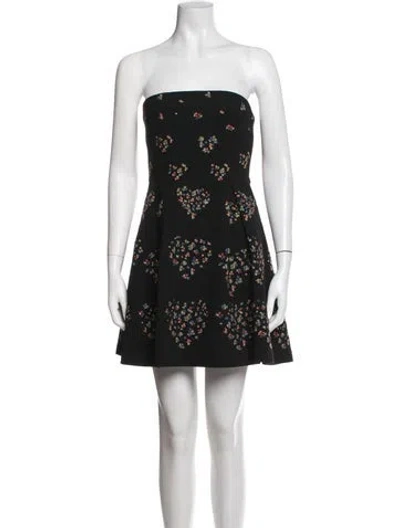 Pre-owned Manoush Floral Print Mini Dress In Black