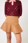 Manoush Gabardine Mini Skirt In Camel In Brown