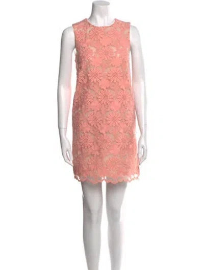 Pre-owned Manoush Lace Pattern Mini Dress In Pink