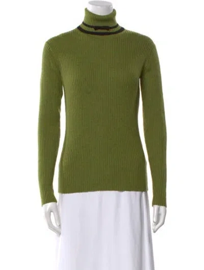 Pre-owned Manoush Merino Wool Turtleneck Sweater In Green