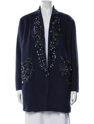 Pre-owned Manoush Patterned Coat In Blue
