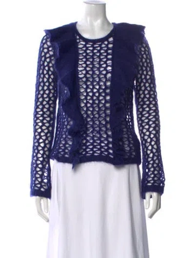 Pre-owned Manoush Patterned Crew Neck Sweater In Purple
