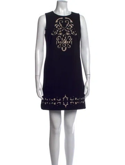 Pre-owned Manoush Patterned Mini Dress In Black