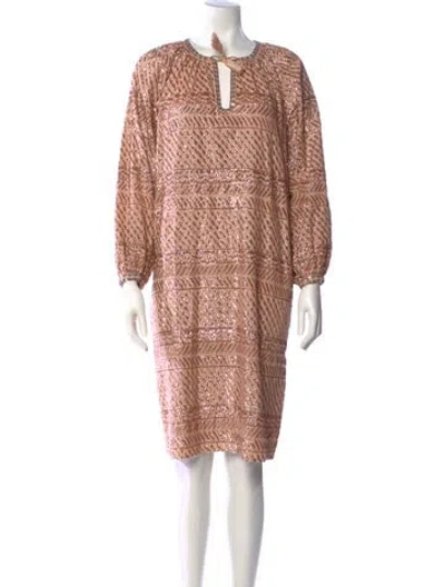 Pre-owned Manoush Printed Knee-length Dress In Pink
