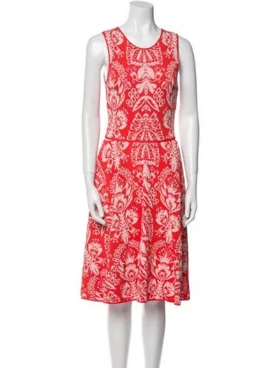 Pre-owned Manoush Printed Midi Length Dress In Orange