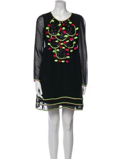 Pre-owned Manoush Printed Mini Dress In Black
