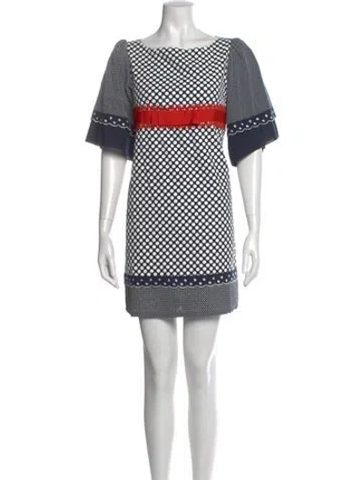 Pre-owned Manoush Printed Mini Dress In Blue