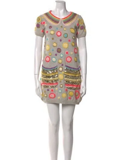 Pre-owned Manoush Printed Mini Dress In Multi
