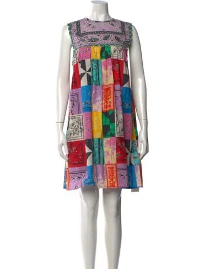 Pre-owned Manoush Printed Mini Dress In Multi