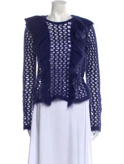 Pre-owned Manoush Printed Scoop Neck Sweater In Purple