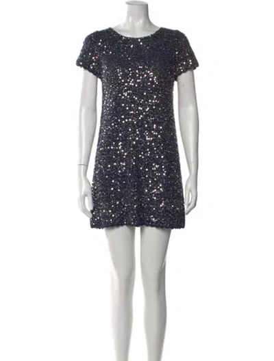 Pre-owned Manoush Sequin Mini Dress In Blue