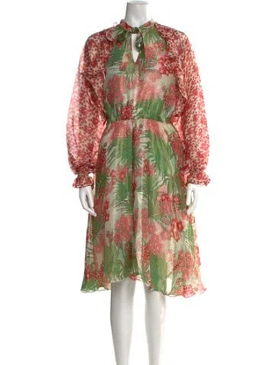Pre-owned Manoush Silk Midi Length Dress In White