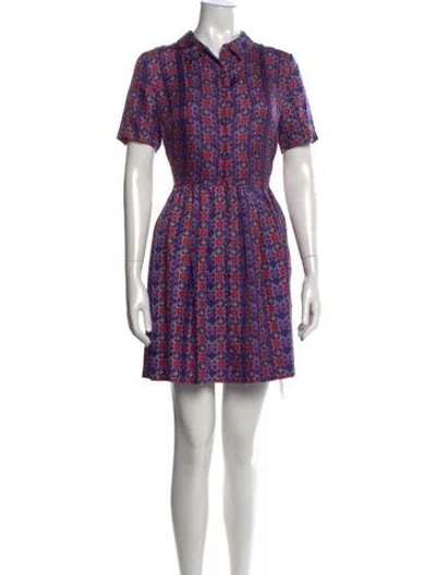 Pre-owned Manoush Silk Mini Dress In Multicolor