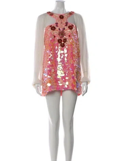 Pre-owned Manoush Silk Mini Dress In Pink