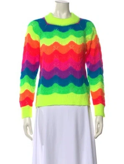 Pre-owned Manoush Striped Crew Neck Sweater In Yellow