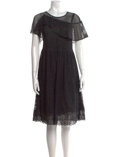 Pre-owned Manoush Striped Knee-length Dress In Black
