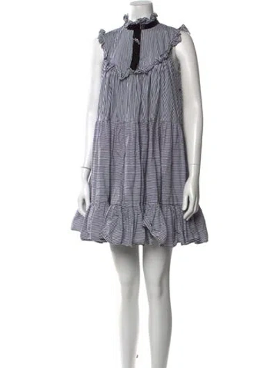 Pre-owned Manoush Striped Mini Dress In Black