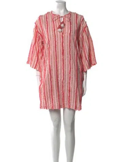 Pre-owned Manoush Striped Mini Dress In Pink