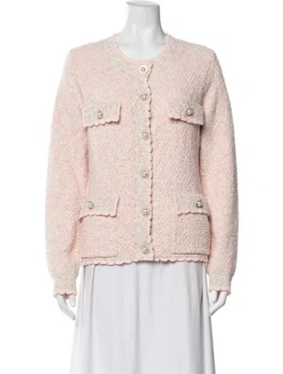 Pre-owned Manoush Tweed Pattern Jacket In Pink