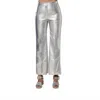 Manoush Vinyl Pant In Silver In Gray