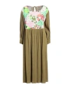Manoush Woman Midi Dress Khaki Size 10 Cotton In Beige