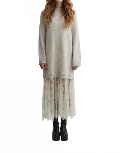 Manoush Wood Dress In Beige In Gray