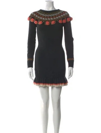 Pre-owned Manoush Wool Mini Dress In Black