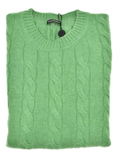 Manrico Cashmere Cable-knit Sweater In Green