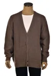 Manrico Cashmere V-neck Button Up Thick Knit Cardigan In Brown