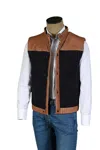 Manrico Cashmere Zip-up Vest In Brown
