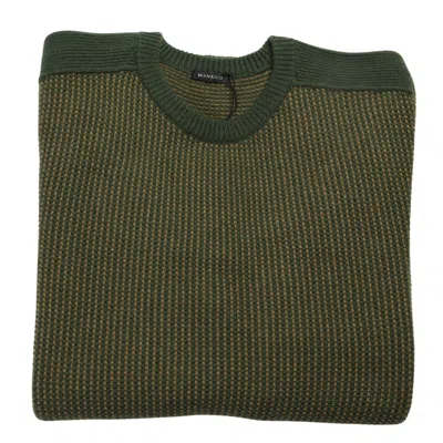 Manrico Olive-green Textured Cashmere Crewneck Sweater