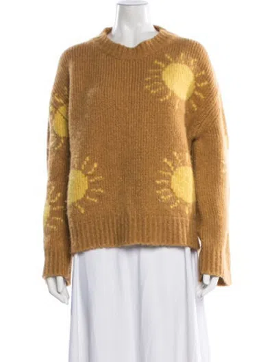 Pre-owned Mansur Gavriel Alpaca Graphic Print Sweater In Neutrals