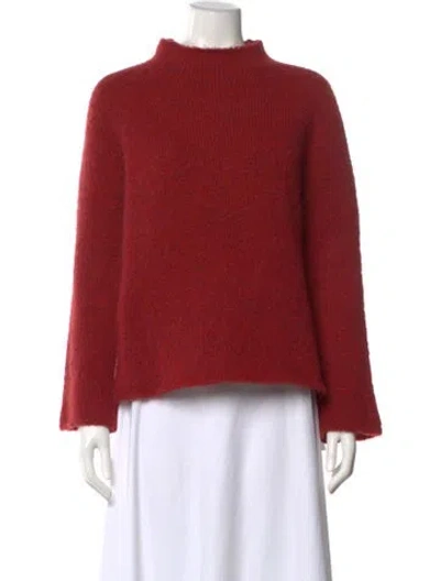 Pre-owned Mansur Gavriel Alpaca Mock Neck Sweater In Red