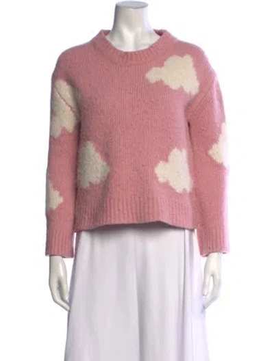 Pre-owned Mansur Gavriel Alpaca Patterned Sweater In Pink
