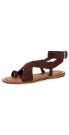 Mansur Gavriel Woman Thong Sandal Chocolate Brown Size 8 Leather In Chocolate