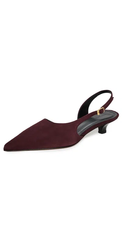 Mansur Gavriel Anna Slingback Heels Plum In Burgundy