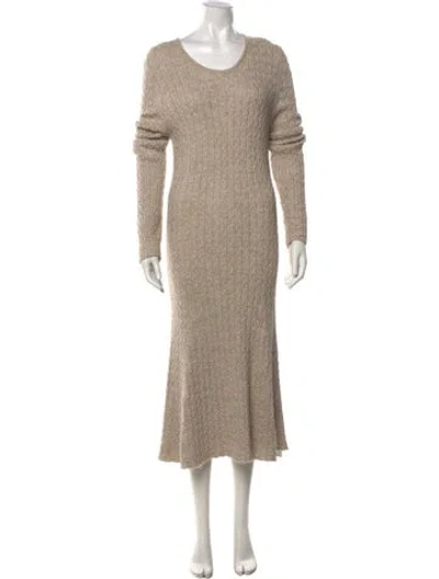 Pre-owned Mansur Gavriel Baby Alpaca Long Dress In Neutrals
