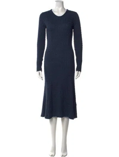 Pre-owned Mansur Gavriel Baby Alpaca Midi Length Dress In Blue